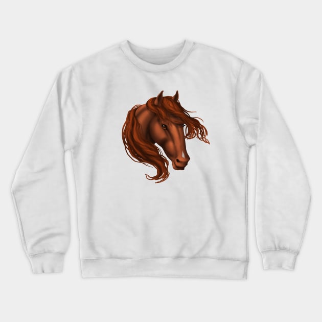 Horse Head - Sorrel Snip Crewneck Sweatshirt by FalconArt